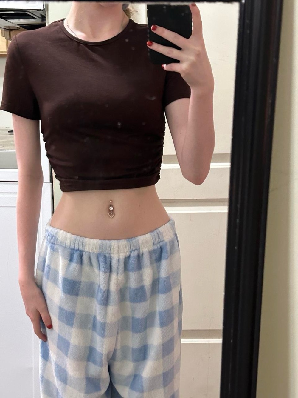 SHEIN Brown Short Sleeve Crop Top